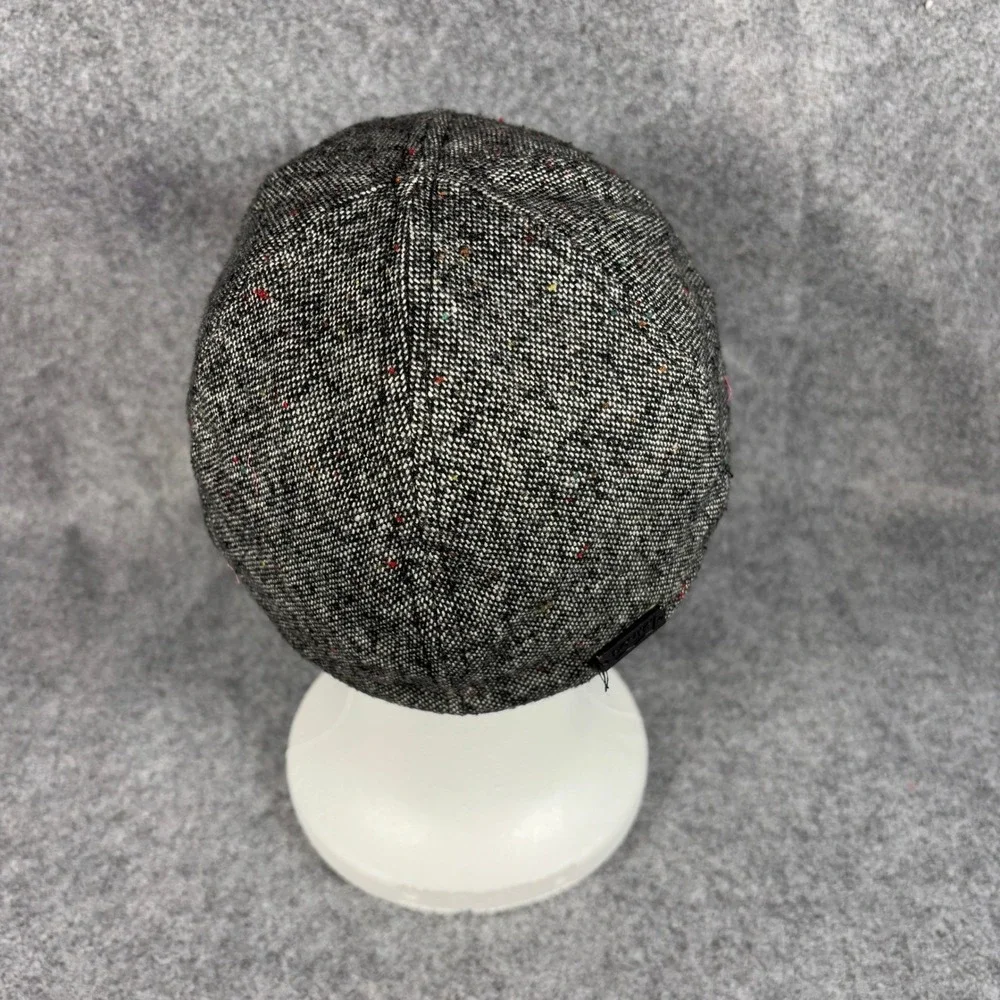 Levis Mens Donegal Tweed Flat Cap Ivy Hat SM Gray Wool Blend Driving Cap Logo